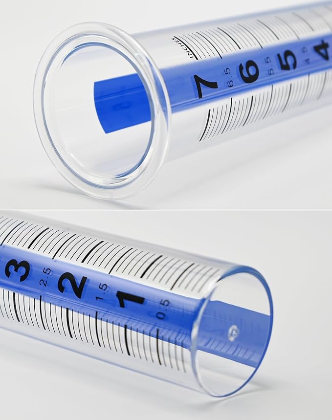 2PCS 7" Plastic Rain Gauge Replacement Tube, 8.23 x 2.24 x 1.65 Inches Cold Resistance Crack Resistance for Outdoor Garden Yard Home