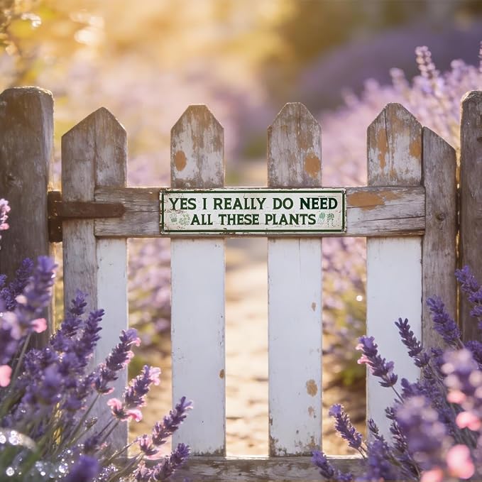 Funny Garden Metal Tin Sign, Yes I Really Do Need All These Plants, Vintage Farmhouse Outdoor Wall Decor, for Garden Shed Porch Fence Yard, Ideal for Gardening Lovers, 15.7 x 3.9 Inches