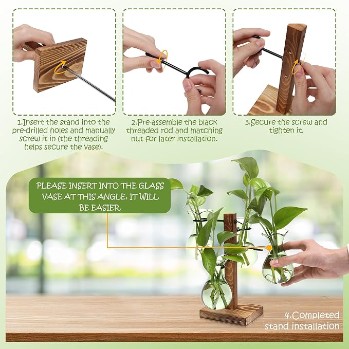 Plants Propagation Stations Bulb Glass Propagation Birthday Gift for Women Garden Plant Lovers - 4 Bulb