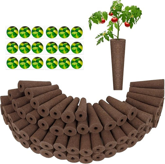 60 Pack Grow Sponges, Hydroponic Pods Replacement Compatible with AeroGarden and Most Hydroponic Systems, 60 Pcs Universal Replacement Sponges and 60 Pcs Plant Labels for Hydroponics Indoor Garden