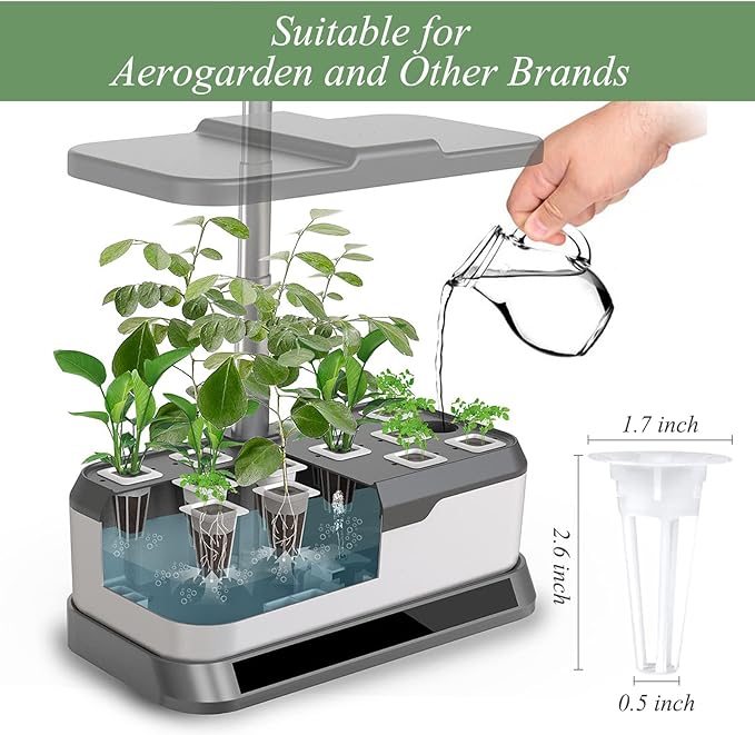 Tigvio 66pcs Hydroponic Seed Pod Kit - Compatible with Aerogarden and All Brands - Grow Anything Indoor Garden System - Includes 15 Grow Sponges, 15 Baskets, 20 Labels and Tweezer for Easy Planting