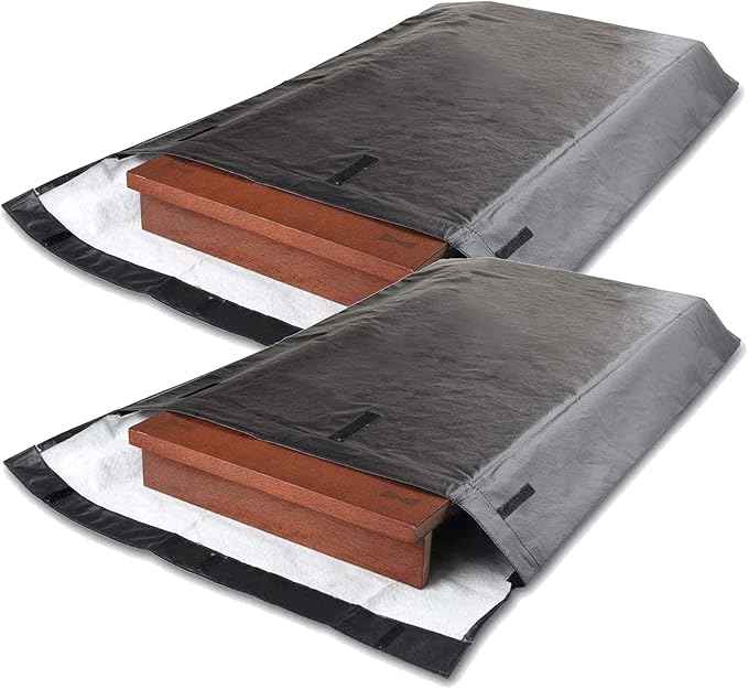 Table Leaf Storage Bag Padded 2 Pack, 2024 Upgraded Heavy Duty Dining Table Leaf Bag, Extra Thick Flannel Backing Table Leaf Cover Protector, Water Resistant, Black(Pls Check Size Chart)