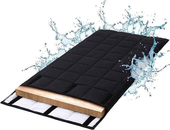 BALAPET Padded Table Leaf Storage Bag, 54 x 28 in, Fits Dining Table Leaves up to 52 x 25 in, Water-Resistant Quilted Cover with Soft Lining and Adjustable Hook-and-Loop Closure, Black, 1 Pack