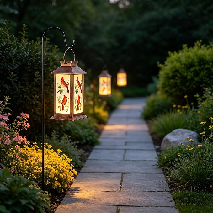 Solar Lanterns for Garden Decor, Waterproof Design Solar LED Hanging Lights for Yard, Patio, Lawn, and Porch, Gifts for Mom, Grandma(Limb)