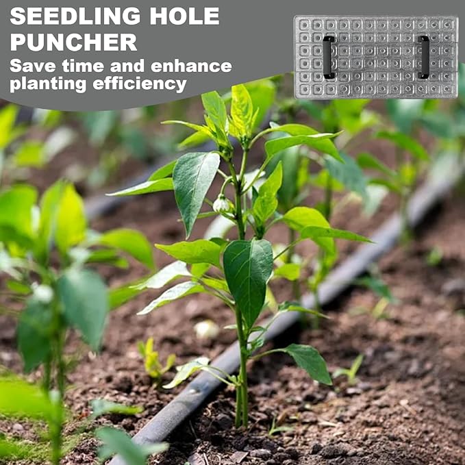 72 Cell Seed Starter Tray Soil Digger - Efficient Seed Planter Tool with 2 Handles for Quick Planting, Clear Plastic Seeds Spacer & Dibber for Garden