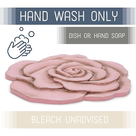 NAT & Jules Rose Flower Shaped Dimensional Indoor Outdoor 12 inch Cast Resin Decorative Garden Stepping Stone, Patio, Walkway Sculpture Yard Art, Pink