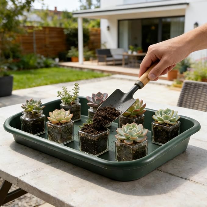 Garden Tidy Tray, Multifunctional One Piece Potting Tray for Seeding, Mixing, Growing and Pot Storage, Succulent and Cactus Soil Potting Mix Tray Potting Soil Plant Tray