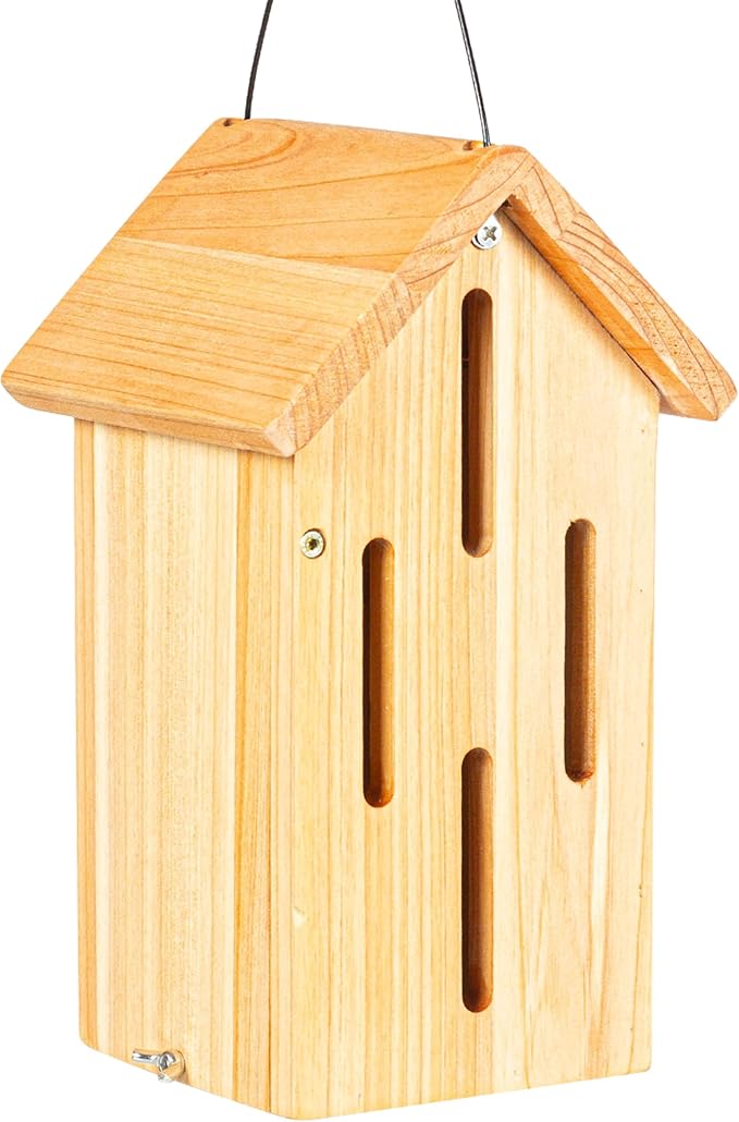 Butterfly House for Outdoor,Insect House,Butterfly Habitat Garden，Wooden Shelter Hotel with Hooks for Hanging Nesting Box for Butterflies Bugs Moths & Lacewings