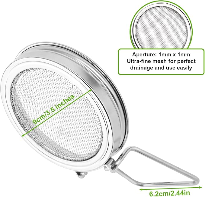 2pcs Sprouting Lids for Wide Mouth Mason Jars, Reusable Stainless Steel Sprout Growing Lid with Stand & Fine Mesh for Organic Alfalfa Broccoli Mung Bean Germination
