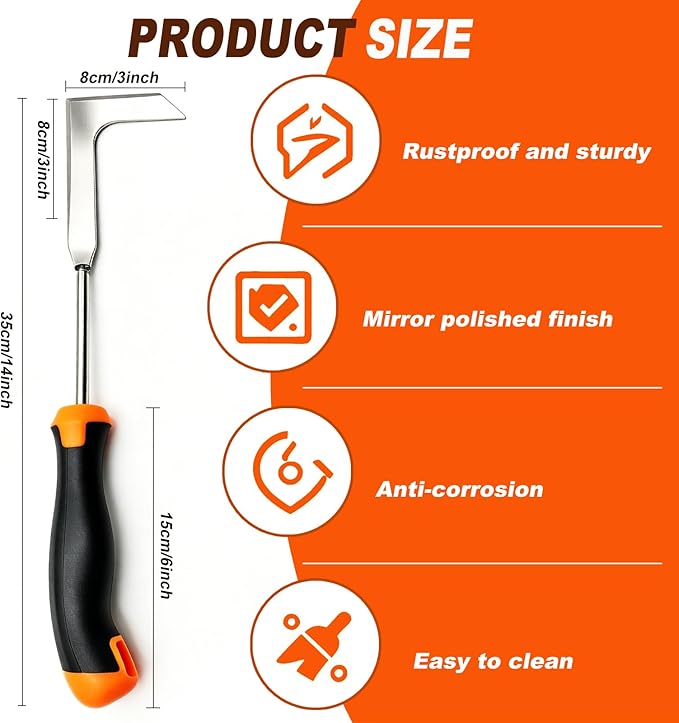Crack Weeder Crevice Weeding Tool Manual Weeder Patio Crack Weeder Tool with Ergonomic Handle – Stainless Steel Weed Puller for Sidewalk Garden Patio Lawn Rust Resistant