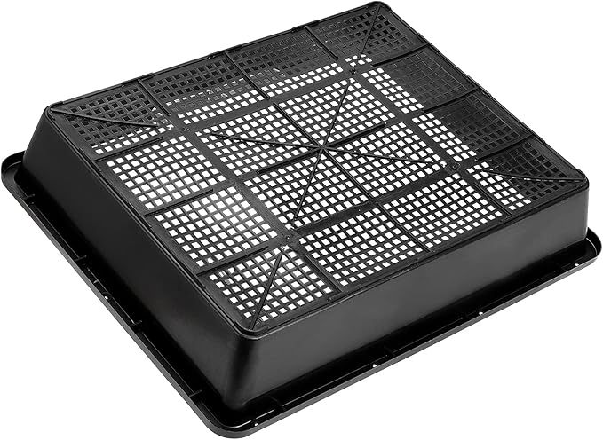 MOUYAT 14 Pack 15 x12 Inch Seed Starter Trays, Plastic Mesh Bottom Growing Trays, Plant Germination Trays for Microgreens, Soil Blocks, Wheatgrass, Hydroponic and Fodder Systems, Black