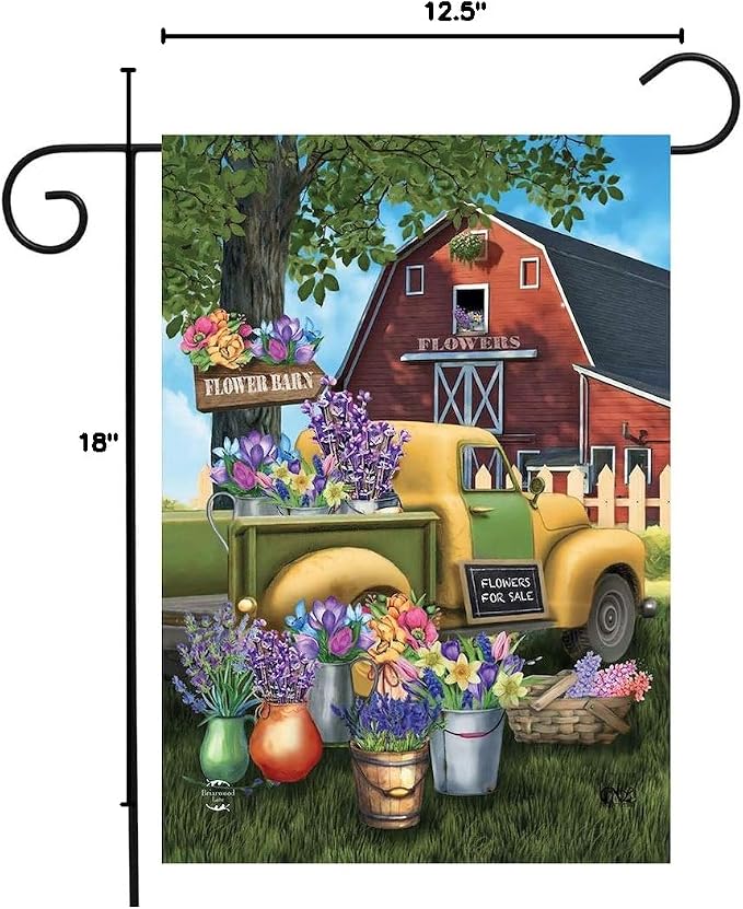 Briarwood Lane Flower Barn Spring Garden Flag