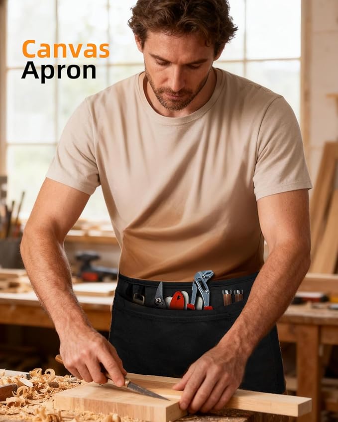 Canvas Work Waist Apron with 3 Pocket
