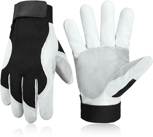 HANDLANDY Work Gloves for Men & Women, Utility Mechanic Working Gloves Touch Screen, Flexible Gardening Gloves for Yard