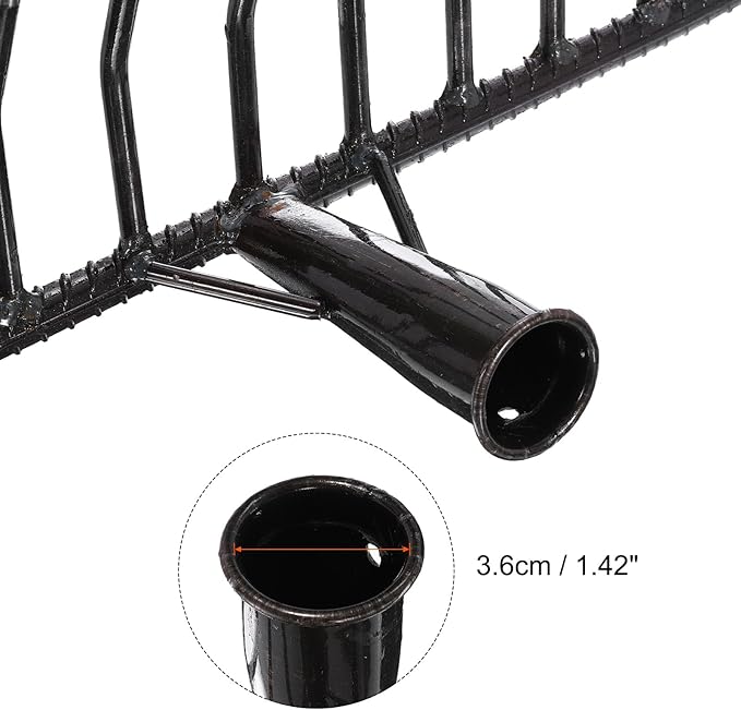 HARFINGTON Garden Rake Replacement Head 15 Tines Cast Iron Rake Head for Garden Preparation Leaf Debris Cleanup Soil Aeration Educational Tool, Black