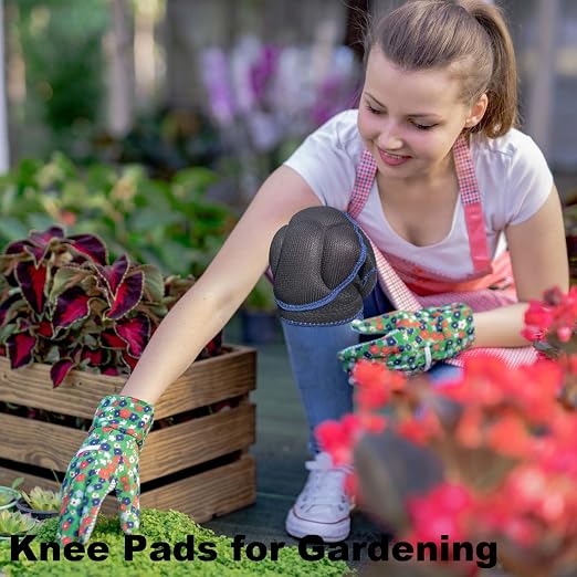 Garden Knee Pads for Men Women, Soft Knee Pad for House Cleaning Work, Comfortable Kneepads for Cleaning Floors Planting Flowers, Adjustable Knee Pads Gifts for Carpenters Painters Cleaners, Blue M (1 pair)