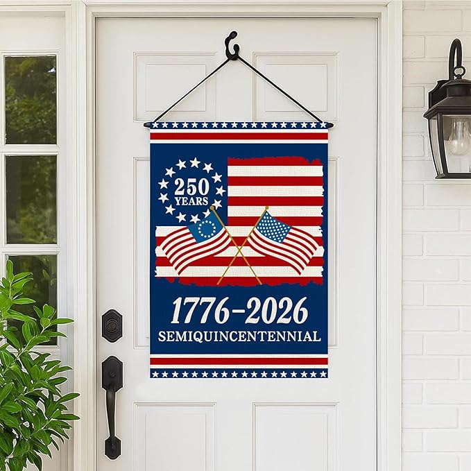 250 Anniversary Usa Garden Flags for Outside, 250 Anniversary USA Flag 1776-2026 Commemorative Patriotic Yard Sign Outdoor Stars & Stripes Design Banner 4th of July Decorations Double Sided Waterproof 250 Year American Flag 28x40 Inch