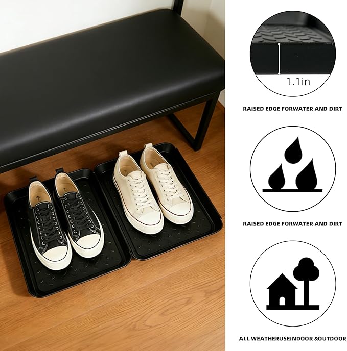 5Pcs Shoe Tray 14 x 11 Inch Waterproof Mat Wet Plastic Small Boot Tray, Multi-Purpose Garden Tool for Entryway Indoor