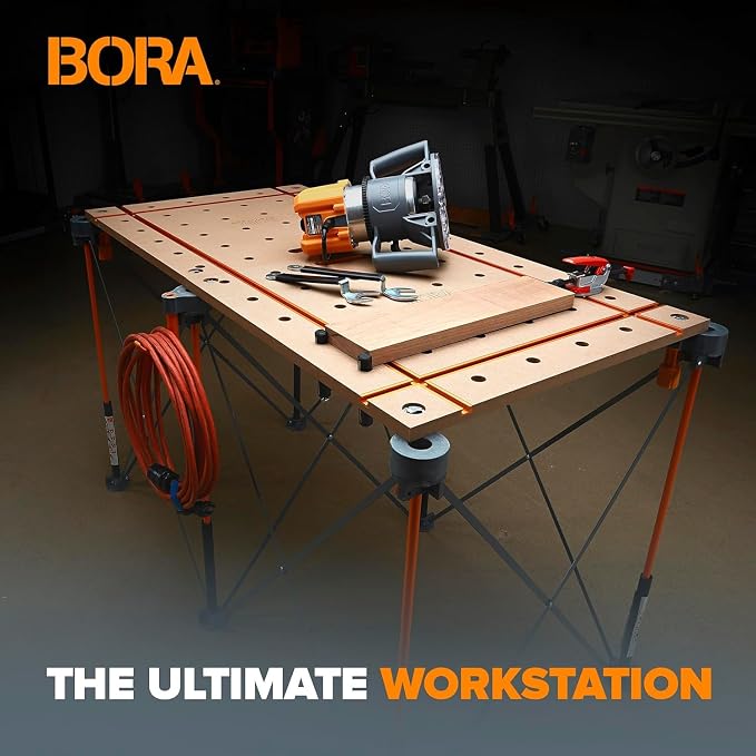 Bora Centipede Table Top 2x4 Folding Workbench Top with T-Tracks and Dog Holes for Accessories - Portable Work Table Tops for Bora Tools Centipede Stand - CK24T