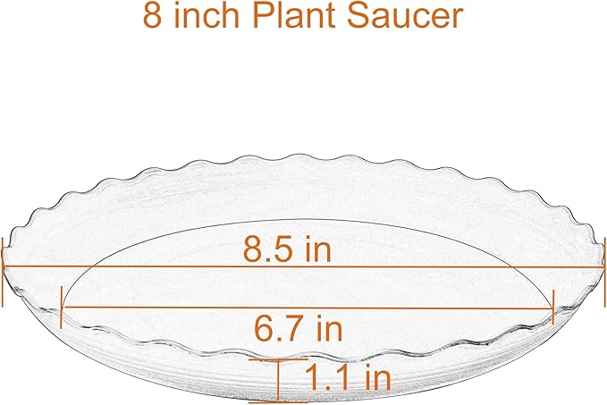 6 Pack Plant Saucer 8 inch, Heavy Duty Plastic Plant Water Tray, Planter Saucers, Flower Pot Tray Water Trays for Plant Pots (Beige)
