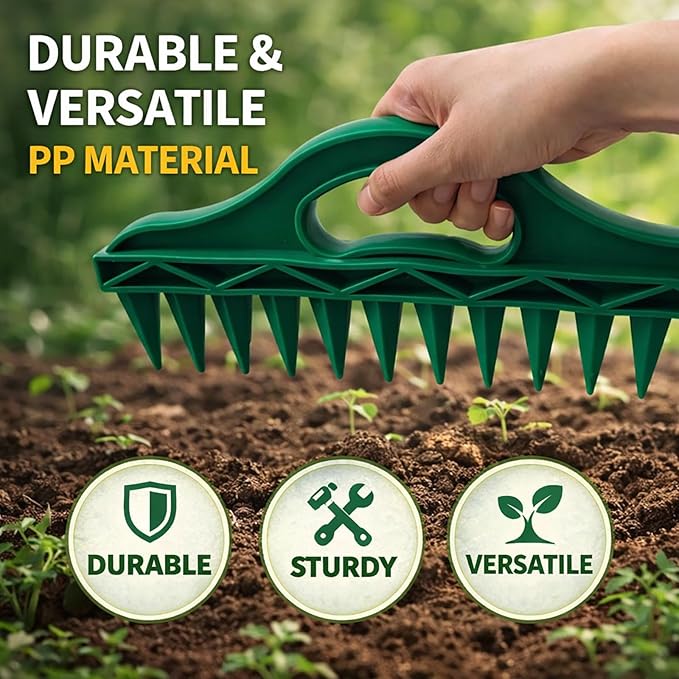 Professional Garden Dibber, Multifunctional Soil Spacer for Planting Seeds, Seed Spacing Tool, 12-Hole Seed Planter Tool, Portable Gardening Tools, Suitable for Vegetables & Flowers (1PCS)