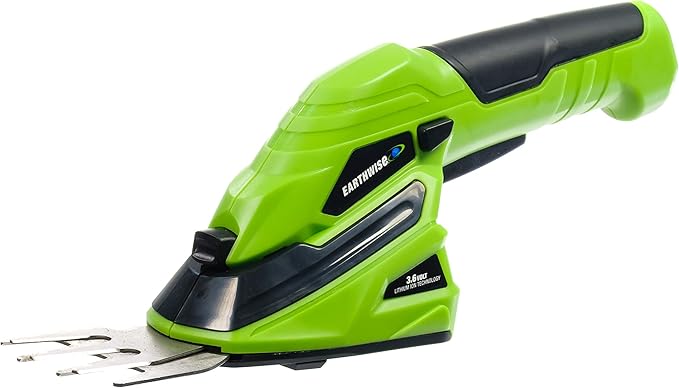 Earthwise Cordless Rechargeable 2-in-1 Shrub Shear and Hedge Trimmer Combo