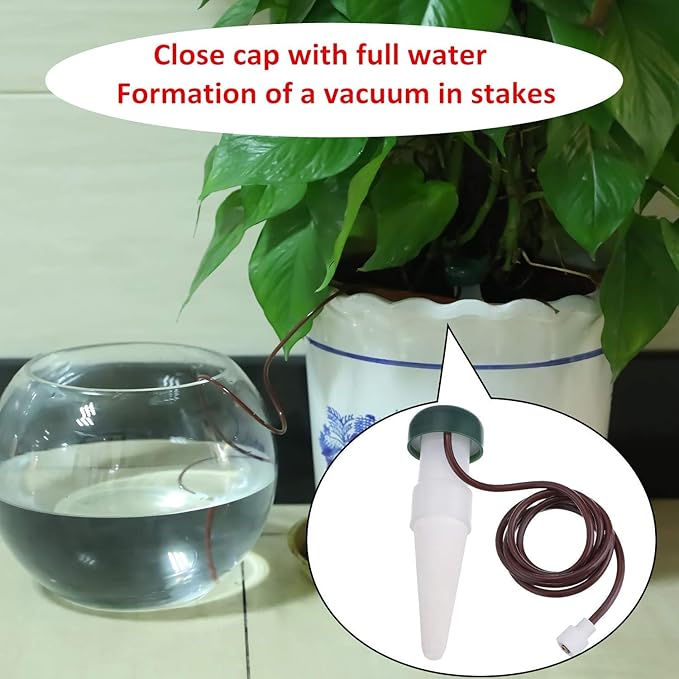 HESTYA 8 Pack Plant Self Watering Stakes Insert Automatic Watering Devices Self Watering Spikes Indoor Outdoor Plant Watering for Vacation