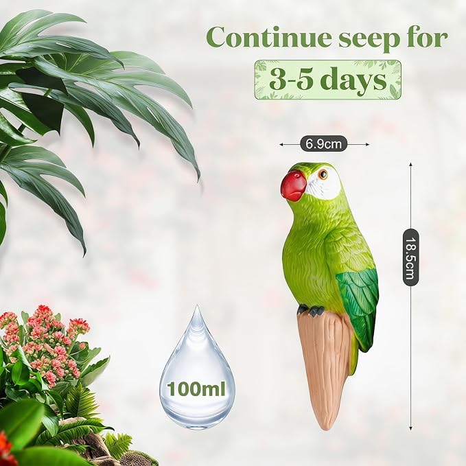 Terracotta Watering Spike Set, 4 Pcs Self Watering Planter Insert, Automatic Plant Watering Devices for Vacation Care, Garden/Office/Outdoor/Indoor Plant Decoration