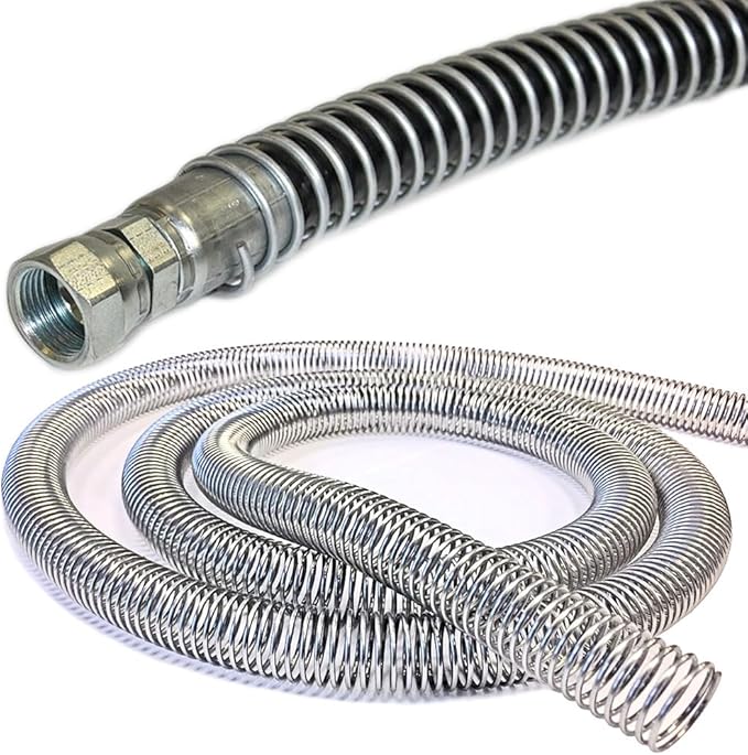 Electriduct 1/2" Steel Spring Guard Flexible Pipe Hose Protector Metal Spiral Wrap Armor Cover - 13mm - 10 Feet