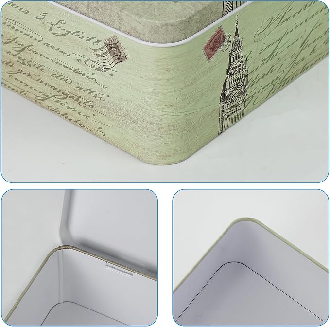 DreamsEden Seed Storage Box with Lock and Key, Metal Seed Organizer for Garden Packets, Waterproof Seed Saver Container, Rustic Decorative Box for Tea Sewing Letters, Gift for Gardeners Homesteaders