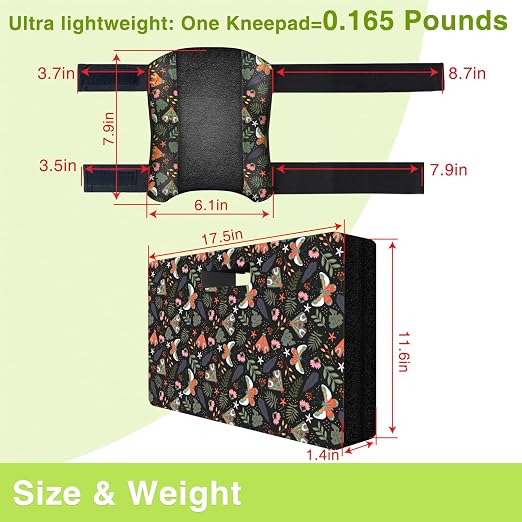 Garden Kneeling Pad and Knee Pads for Women, Lightweight Waterproof KneePads for Gardening, Anti Slip Leather Foam Padding Knee Protector for Flooring and Carpet Cleaning, House work, Gardening Maintain, Butterfly