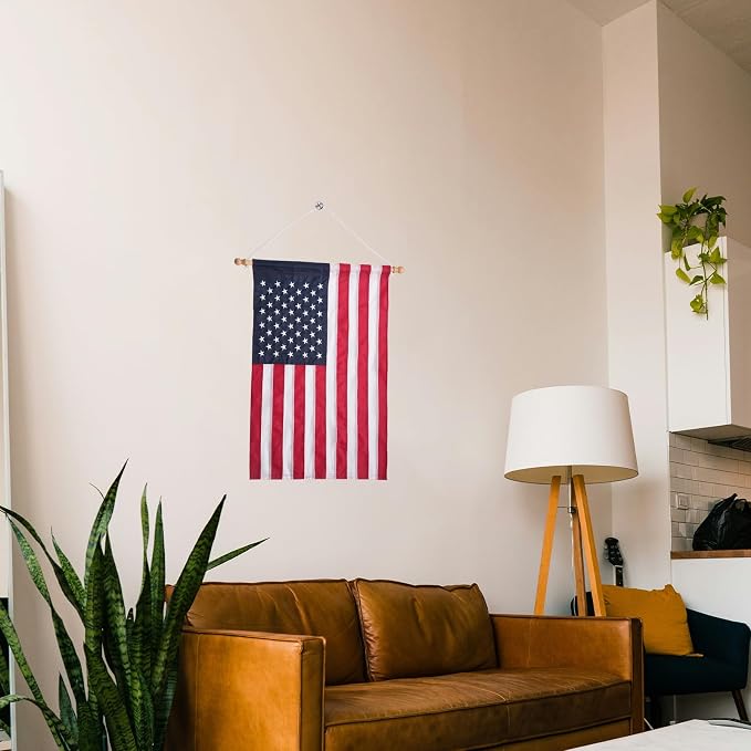 Bradford Embroidered American House Flag 28x40 Inches, Double Side American USA Garden Flag for Outside Room House Yard Indoor (Pole not Included)