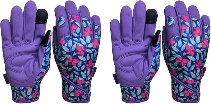 Gardening Gloves,Women Yard Work Garden Glove,Gifts | Thorn Proof,Puncture Resistant,Touchscreen,Gift,Leather,Spandex