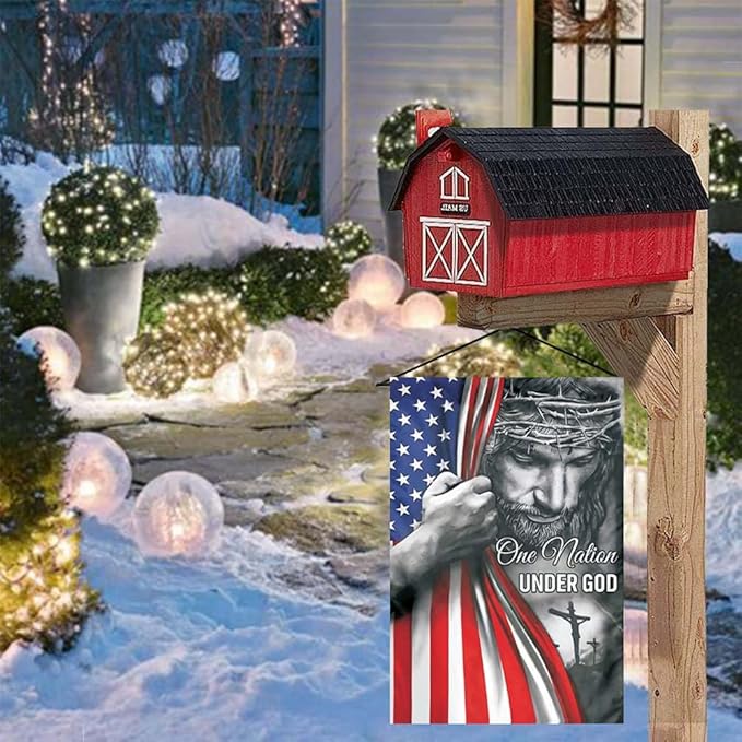 One Nation Under God Garden Flag - Christian - Jesus - USA Double Side Garden Flags House Yard Decor 12x18in