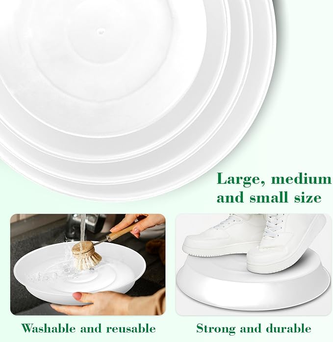 U0U 3Pcs Round Stepping Stone Mold,10" White Cement Molds for Concrete,Plastic Concrete Molds for Casting Garden Pathmate Pavement Precast and Forms Walkway (White, 10"/3PCS)