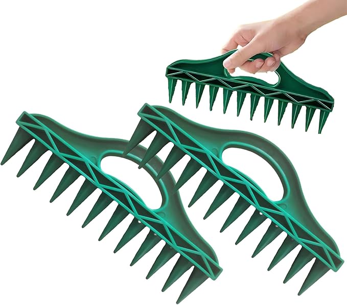 Professional Garden Dibber, Multifunctional Soil Spacer for Planting Seeds, Seed Spacing Tool, 12-Hole Seed Planter Tool, Portable Gardening Tools, Suitable for Vegetables & Flowers (2PCS)