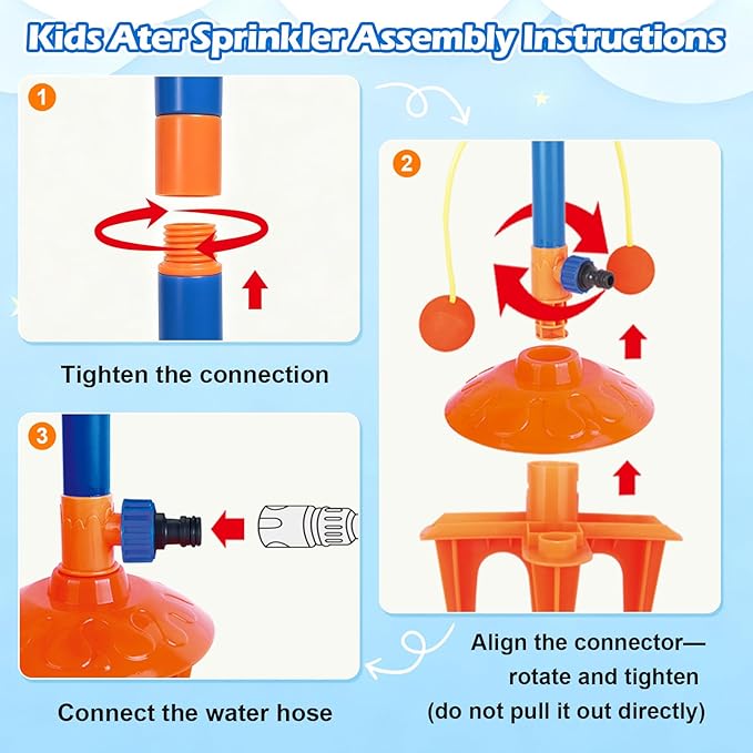Water Sprinkler Outdoor Yard Toy for Kids, Summer Smile Face Rainbow Kids Sprinkler with 8 Wiggle Tubes 4 Nozzle, Water Sprinkler Outdoor Yard Lawn Toy for Kids for 3 4 5 6 7 8 Year Boy Girl