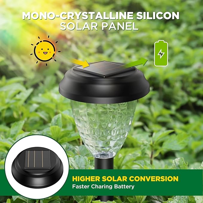 URAGO Super Bright Solar Lights Outdoor Waterproof-10 Pack, Dusk to Dawn Up to 12 Hrs Solar Garden Lights Outdoor Pathway Auto On/Off, LED Landscape Decorative Lighting for Walkway Patio Yard Outside