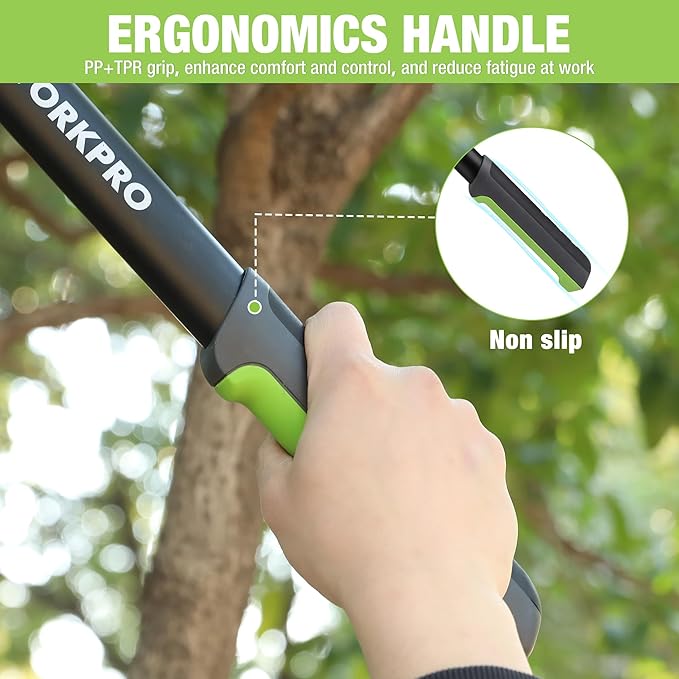 WORKPRO Extendable Anvil Lopper with Geared Mechanism, 25-37"" Branch Cutter with 1.6"" Cutting Capacity, Heavy Duty Garden Tree Trimmer with Steel Blade
