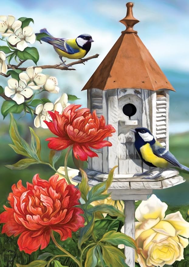 Home Sweet Birdhouse Spring Garden Flag Floral 12.5" x 18" Briarwood Lane