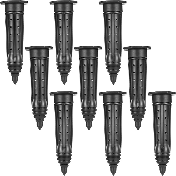 Briwooody 9 Pack Garden Watering Stake Large UV-Protected ABS Plastic Deep Root Irrigation Spike for Trees, Shrubs, Bushes, Shrubs, Flowers, Fruits, Vegetables, Potted Plants (8 Inch)