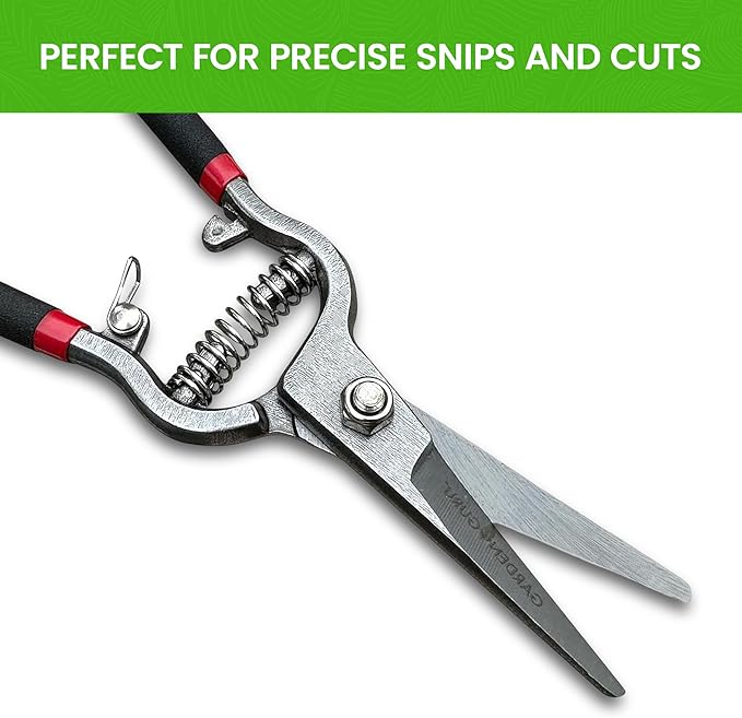 Garden Guru Classic Bypass Pruning Shears Clippers – Heavy Duty Forged Steel Garden Pruners – Safety Lock – Non Slip Comfort Grips – Cuts up to 1” Diameter – Professional Bypass Pruners (4 Pack)