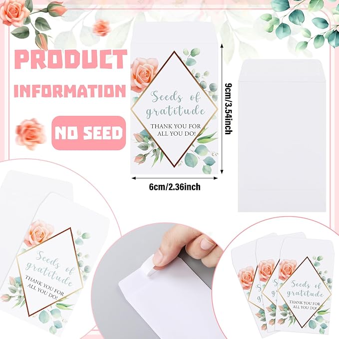 Ctosree 24 Sets Teacher Appreciation Gifts Thank You for All You Do Seed Packets Include Seed Packets Flowerpot Thanks Tags Organza Bags for Coworker Employee Nurse Staff Appreciation Gifts