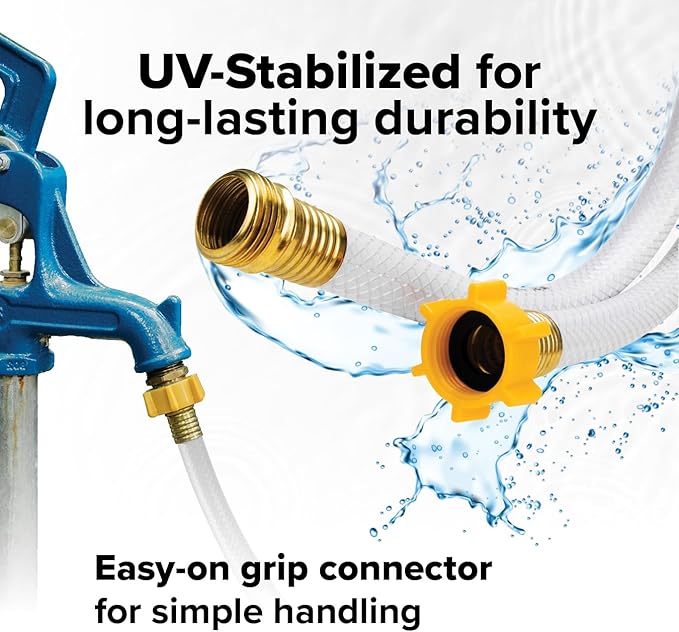 Camco TastePURE 4-Ft Water Hose - RV Drinking Water Hose Contains No Lead, No BPA & No Phthalate - Features Reinforced Design & Crafted of PVC - 1/2” Inside Diameter, Made in the USA (22763)
