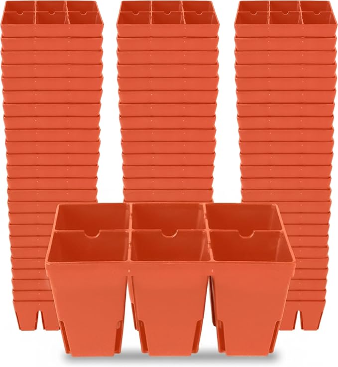 Epic Gardening Reusable Seed Starter Tray - 6 Cell/72 Seedling Starter Trays - Easy Watering, Indoor Greenhouse, Plant Starter, Gardener-Friendly for Seedlings | UV-Treated & BPA-Free - Terracotta