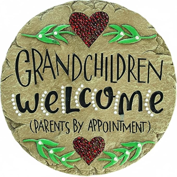 Carson Home Accents Beadworks Grandchildren Welcome Garden Stone ,Resin(10154)