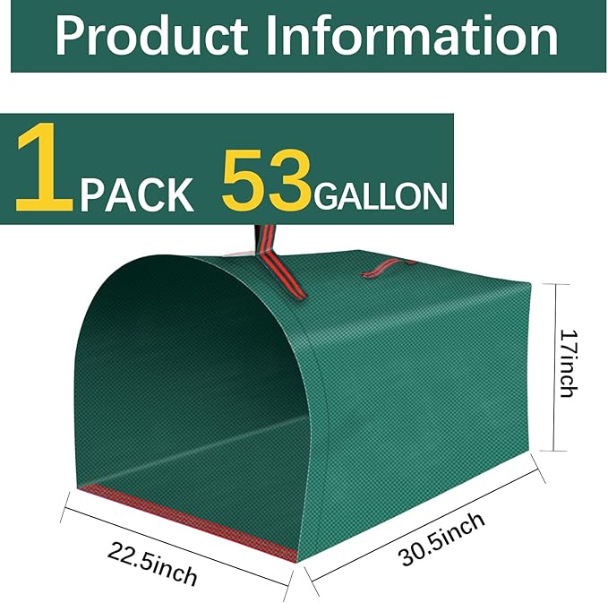 53 Gallon leaf bags reusable yard waste bags leaf bag,It can be used to Cleaning fallen leaves, weeds, and yard trash,toys and camping supplies, or for moving