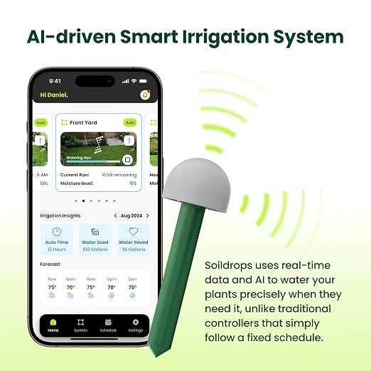 Smart Moisture Sensor (Single Pack White - Must be Used with The Soildrops Controller)