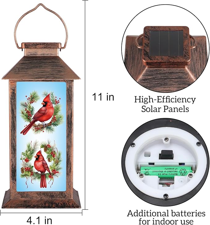 Solar Lanterns for Garden Decor, Waterproof Design Solar LED Hanging Lights for Yard, Patio, Lawn, and Porch, Gifts for Mom, Grandma(Floral Hoop)