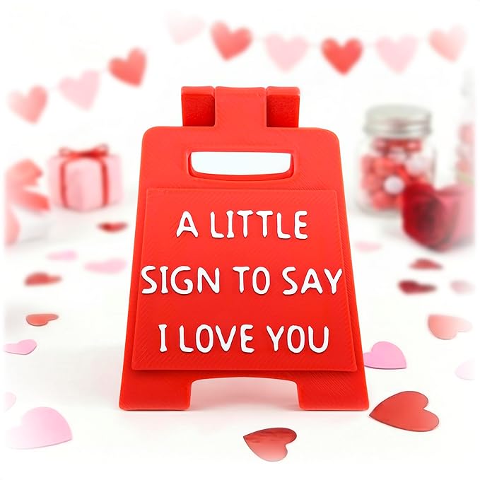 A Little Sign to Say I Love You – Love Sign, Romantic Valentine's Day Gifts, Anniversary, Wedding and Birthday, Cute Desk Decor, Durable Plastic | Gifts for Boyfriend, Girlfriend, Fiance, Him and Her